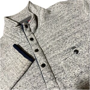 Relwen Quarter 1/4 Zip Snap Sweater Mens L Heather Gray Stretch Huckberry Hiking